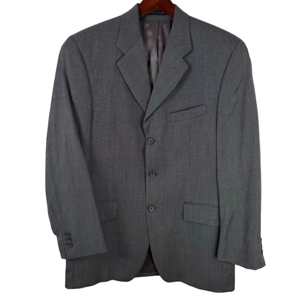 Lauren Ralph Lauren Brown Gray Blazer Jacket Wool Cashmere Blend Men's 40R EUC